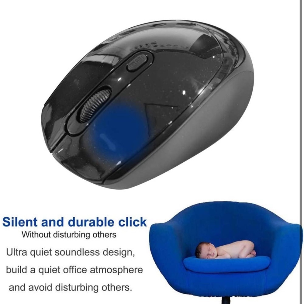 Wireless Portable Mobile Mouse Optical Mice with USB Receiver, 3 Adjustable DPI
